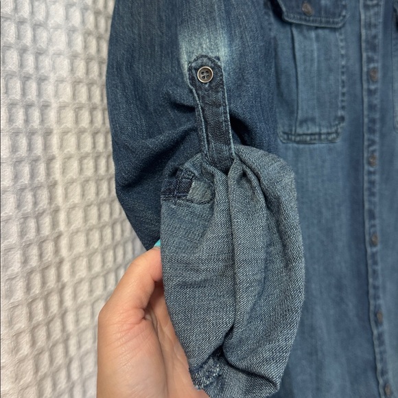 Denim Button-Front Shirt - Picture 3 of 7